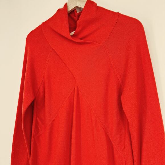 Reiss Torah Sweater Wool Cashmere Blend Womens Large Twist Neck Turtleneck Red - Picture 2 of 10